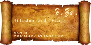 Hilscher Zsófia névjegykártya